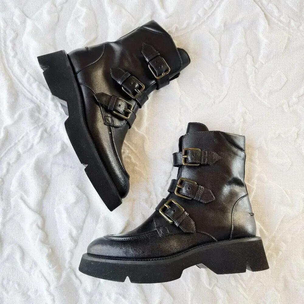La Canadienne Benwin Buckle-Trio Moto Booties